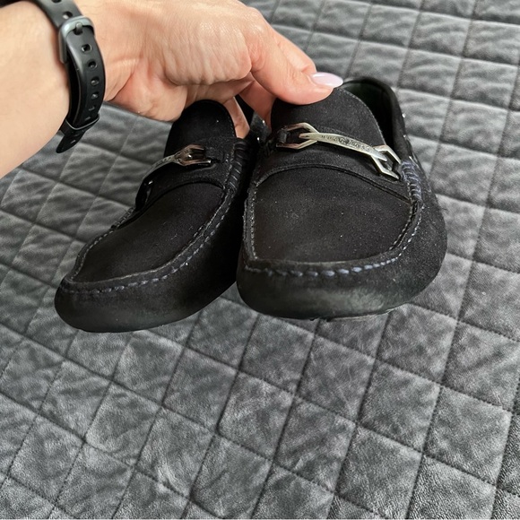 HUGO BOSS Penny Loafers Men 7 Shoes Black Suede - Picture 8 of 15